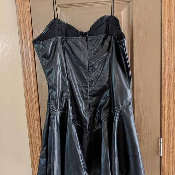 Shein Size Large PU Black bustier top mini dress - New WOT - Picture 5 of 5